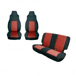 Seat Cover Kit, Black/Red-...